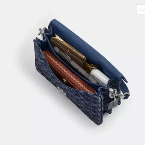 Coach Tabby Shoulder Bag in Signature Denim, Deep Blue Multi - Picture 10 of 16